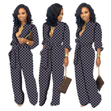 Load image into Gallery viewer, Dark Blue Bubble Print Jumpsuit
