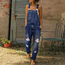 Load image into Gallery viewer, Denim Ripped Overalls
