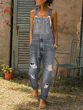 Load image into Gallery viewer, Denim Ripped Overalls
