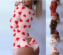 Load image into Gallery viewer, Printed Button Romper With Button Flap
