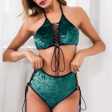 Load image into Gallery viewer, Velour Laced Bikini
