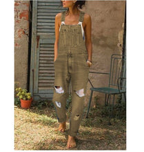 Load image into Gallery viewer, Denim Ripped Overalls
