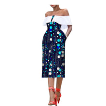 Load image into Gallery viewer, Off the Shoulder African Print Dress
