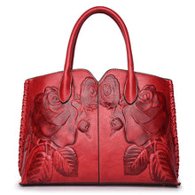 Load image into Gallery viewer, Embossed Peony Flower Handbag
