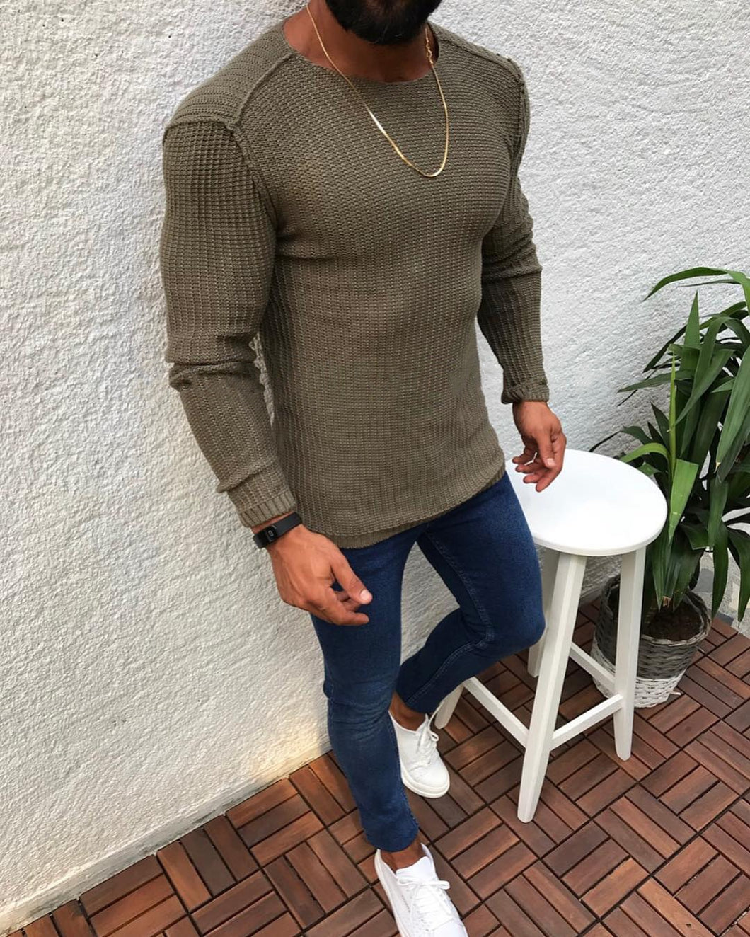 Winter Long-Sleeved Round Neck Pullover Sweater