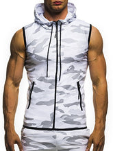 Load image into Gallery viewer, Printed Sleeveless Hooded Vest
