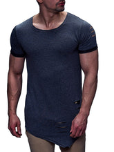 Load image into Gallery viewer, Loose Shredded Solid Color T-Shirt With Irregular Hem
