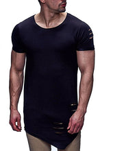 Load image into Gallery viewer, Loose Shredded Solid Color T-Shirt With Irregular Hem
