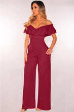 Load image into Gallery viewer, Off The Shoulder  Ruffled Jumpsuit
