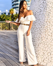 Load image into Gallery viewer, Off The Shoulder  Ruffled Jumpsuit
