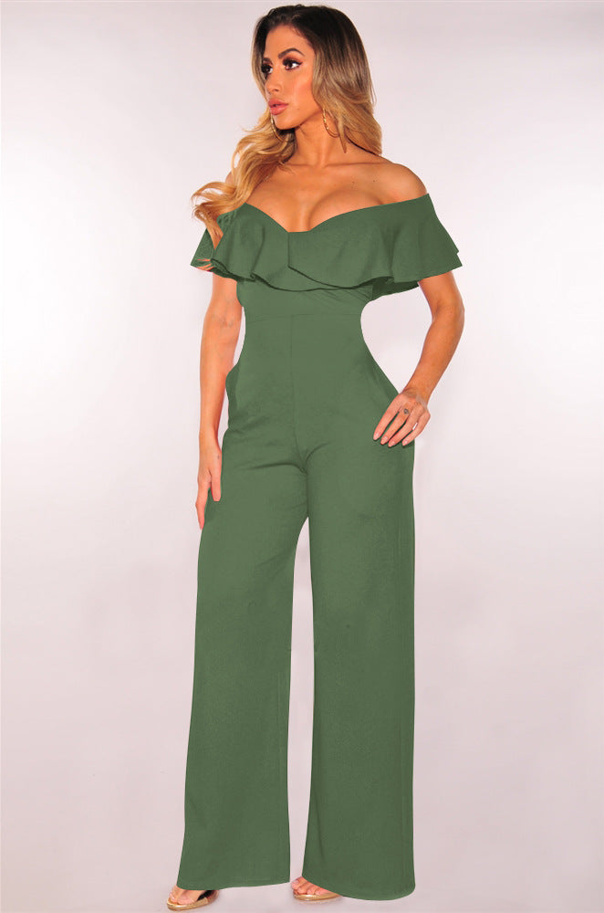 Off The Shoulder  Ruffled Jumpsuit