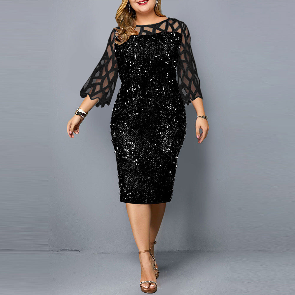 Sequined Cut Out  Party Dress