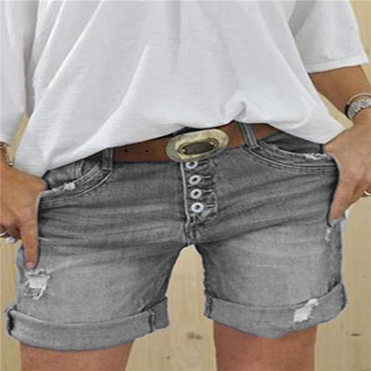 Denim Ripped Casual Shorts