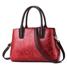 Load image into Gallery viewer, Leaf  Embossed Zippered Handbag
