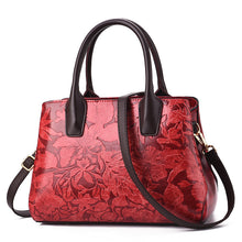 Load image into Gallery viewer, Leaf  Embossed Zippered Handbag
