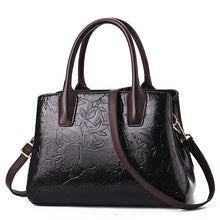 Load image into Gallery viewer, Leaf  Embossed Zippered Handbag
