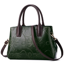 Load image into Gallery viewer, Leaf  Embossed Zippered Handbag
