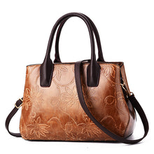 Load image into Gallery viewer, Leaf  Embossed Zippered Handbag
