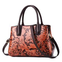 Load image into Gallery viewer, Leaf  Embossed Zippered Handbag
