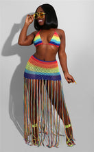 Load image into Gallery viewer, Rainbow Crochet Fringed 2 Piece Set
