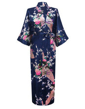 Load image into Gallery viewer, Japanese Satin  Peacock Robe
