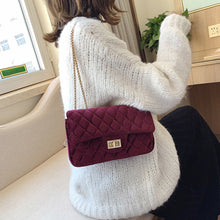 Load image into Gallery viewer, Chained Velour Shoulder Bag
