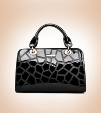 Load image into Gallery viewer, Embossed  Leather Snakeskin Design  Handbag
