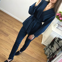 Load image into Gallery viewer, Belted Casual Pant Suit
