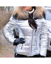 Load image into Gallery viewer, Ladies Short Down  Coat with Oversized Fur Hood
