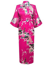 Load image into Gallery viewer, Japanese Satin  Peacock Robe
