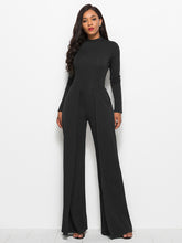 Load image into Gallery viewer, Round Neck, Paneled Wide Leg Jumpsuit
