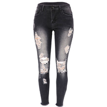 Load image into Gallery viewer, Stretch Cropped Ripped Women&#39;s Skinny Jeans
