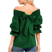 Load image into Gallery viewer, Sexy Off Shoulder Bowknot Shirt
