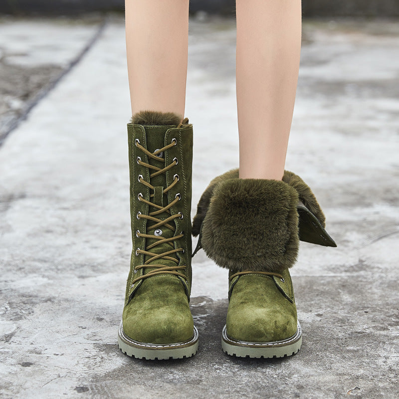 Plush Laced Boots