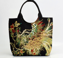 Load image into Gallery viewer, Peacock Embroidery Handbag
