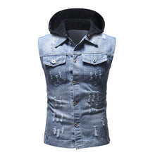 Load image into Gallery viewer, Denim Vest With Collar
