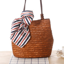 Load image into Gallery viewer, Large Shoulder Straw Bag
