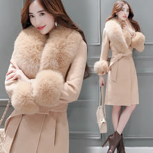 Load image into Gallery viewer, Plush Fur Accented Classic Wool Coat
