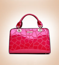 Load image into Gallery viewer, Embossed  Leather Snakeskin Design  Handbag
