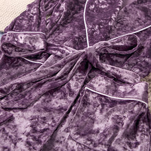 Load image into Gallery viewer, Purple gold velvet nightgown dress
