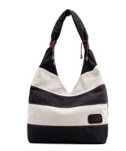 Load image into Gallery viewer, Striped Large Canvas Shoulder Bags
