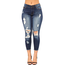 Load image into Gallery viewer, Stretch Cropped Ripped Women&#39;s Skinny Jeans
