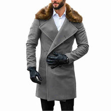 Load image into Gallery viewer, Long Wool  Solid Color Coat with Fur Collar
