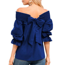 Load image into Gallery viewer, Sexy Off Shoulder Bowknot Shirt
