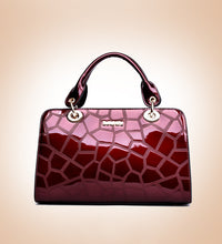 Load image into Gallery viewer, Embossed  Leather Snakeskin Design  Handbag
