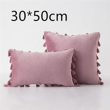 Load image into Gallery viewer, Tassel velvet sofa pillowcase
