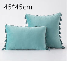 Load image into Gallery viewer, Tassel velvet sofa pillowcase
