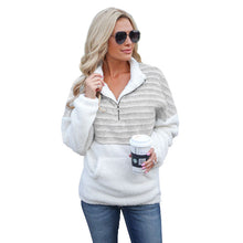 Load image into Gallery viewer, Plush V-neck zipper long sleeves
