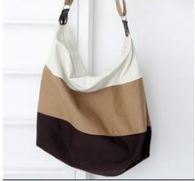 Load image into Gallery viewer, Striped Large Canvas Shoulder Bags
