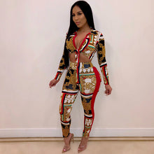 Load image into Gallery viewer, Graphic Gold N Red Pants Set
